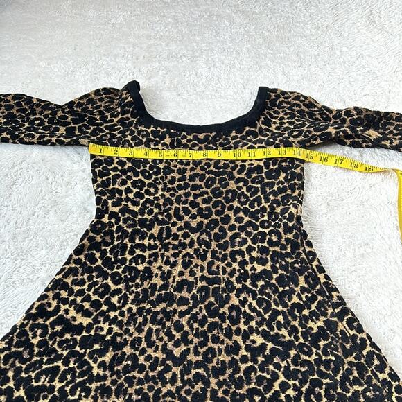 Ronny Kobo Rowan sweater dress leopard print long sleeved fit and flare, med - Picture 7 of 11